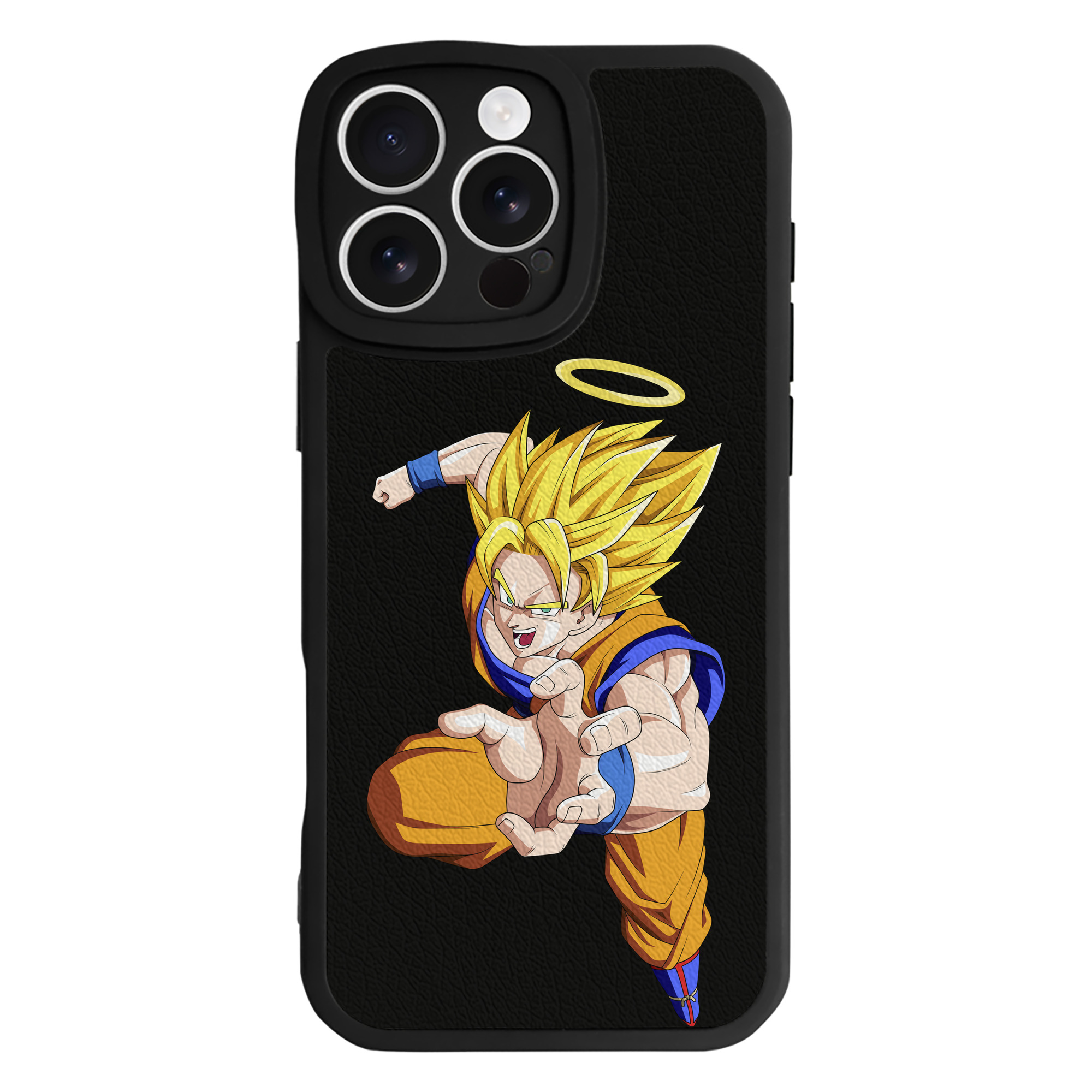 （画像用） ドラゴンボール 孫悟空（そん ごくう）Son Goku カカロット DRAGON BALL Kakarotto 【iPhone 16シリーズ対応】シリコンスマホケース（レザー調） 材質：シリコン